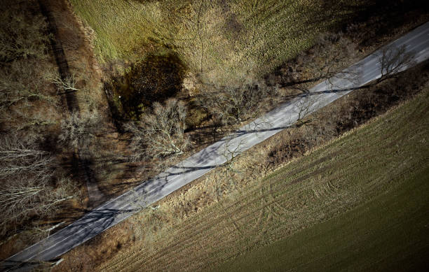 istock Directly above country road 1307462484