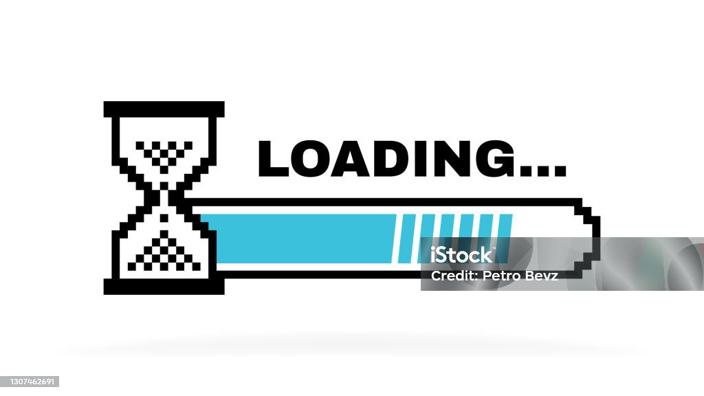 Loading Process Concept With Hourglass And Loading Bar Vector ...