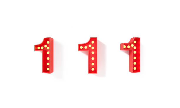 istock Number 1 - Light Bulbs Forming Red Number 1 On White  Background 1307464110