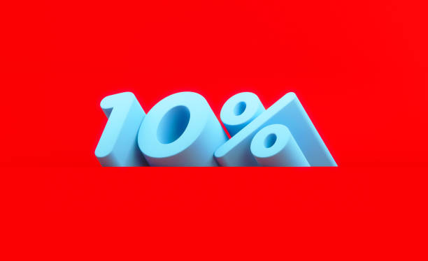 istock Sale Concept - Blue 10 Percent Text Sitting On Red Background 1307466174