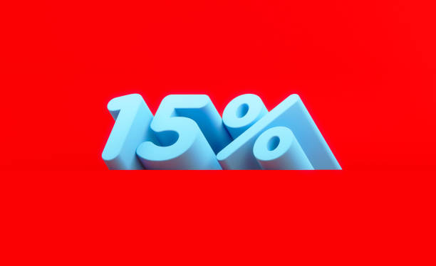 istock Sale Concept - Blue 15 Percent Text Sitting On Red Background 1307466200