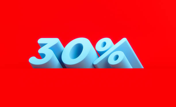 istock Sale Concept - Blue 30 Percent Text Sitting On Red Background 1307466395
