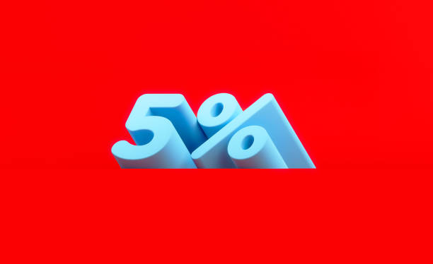 istock Sale Concept - Blue 5 Percent Text Sitting On Red Background 1307466463