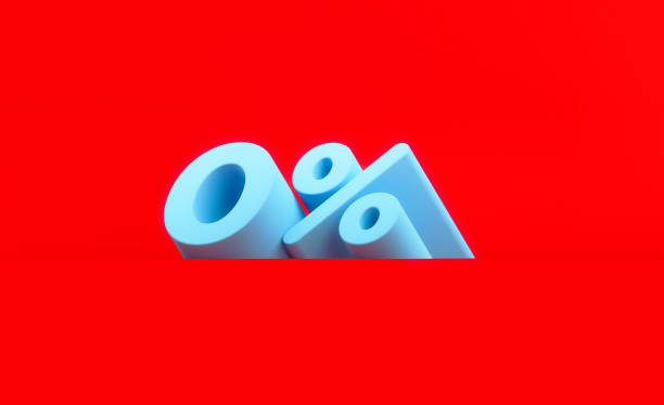 istock Sale Concept - Blue 0 Percent Text Sitting On Red Background 1307466534