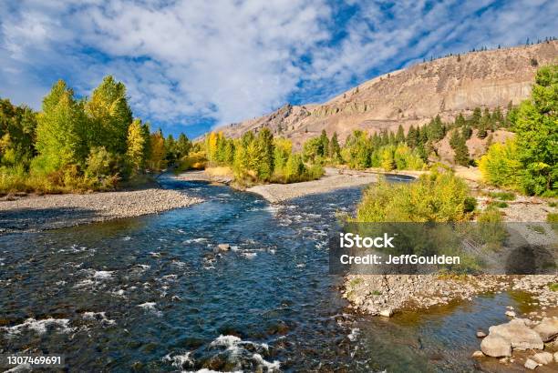Fall Colors On The Naches River Stock Photo - Download Image Now - Washington State, Yakima County, Yakima