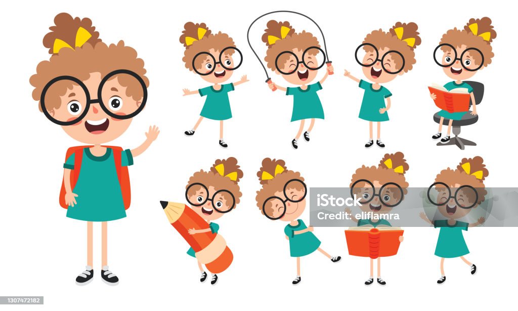 Learning Cartoon Getting A Cartoon Character Studying And Learning Stock Illustration - Download ...