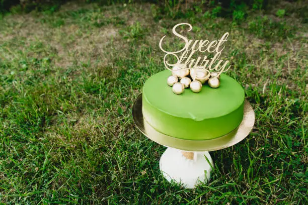 White-chocolate cake of green light. 30 years.