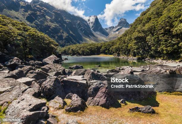 Lake Mackenzie In Southern Alps Routeburn Track Fiordland National Park New Zealand Stock Photo - Download Image Now