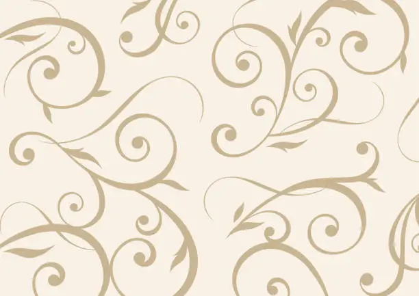 Vector illustration of Rolled ivy pattern beige