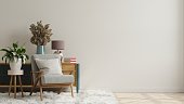 istock White wall with armchair in living room. 1307485100