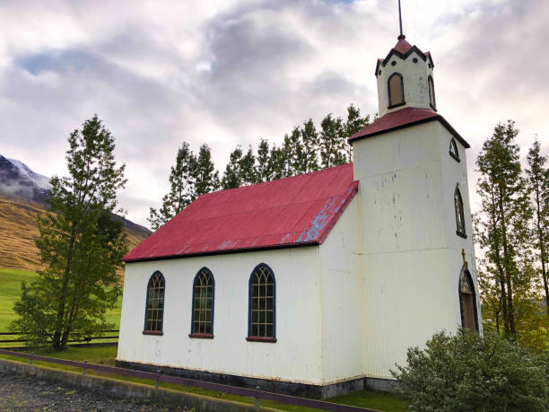 istock Svinavatn, Iceland: Traditional Red and White Church 1307490880