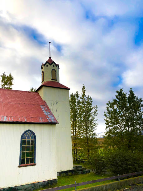 istock Svinavatn, Iceland: Traditional Red and White Church 1307491009