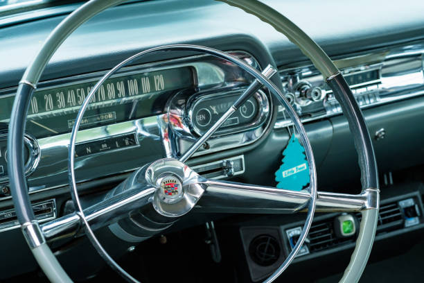 Brown vintage armchair in a car interior
