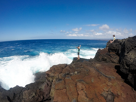 Father and Son Exploring and traveling together on the Big Island of Hawaii
