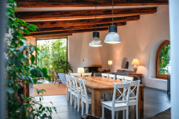 istock Nice living and dining room in house in Spain 1307496253