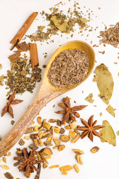 istock Herbs and spices on a white background. 1307496326