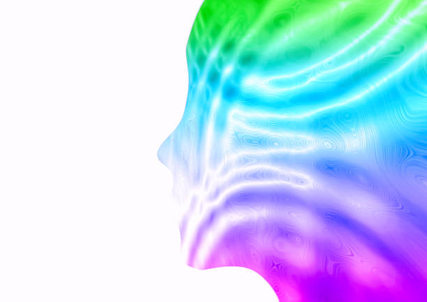 Composite image of abstract woman profile and water material
