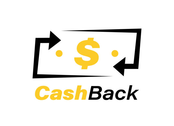 ilustrações, clipart, desenhos animados e ícones de design do logotipo de cash back. serviços financeiros, conceito de desembolso, reembolso de dinheiro, investimento, câmbio. ilustração vetorial - 3149