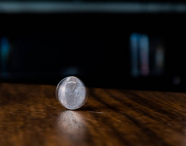 US Quarter gently spinning with gorges head visible