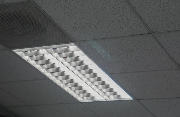 istock LED light on the office ceiling for lighting in working hour 1307499972