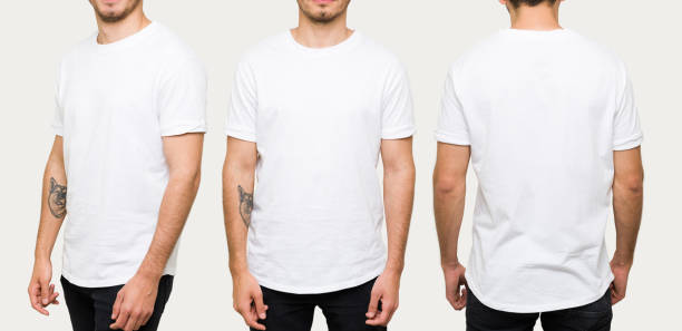 istock Latin man posing with a casual white t-shirt 1307504256