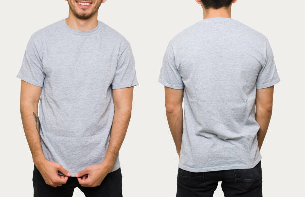 istock Hispanic man posing with a casual gray t-shirt 1307504291