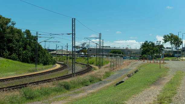 transporte ferroviario de carbón al puerto - train coal mining australia fotografías e imágenes de stock