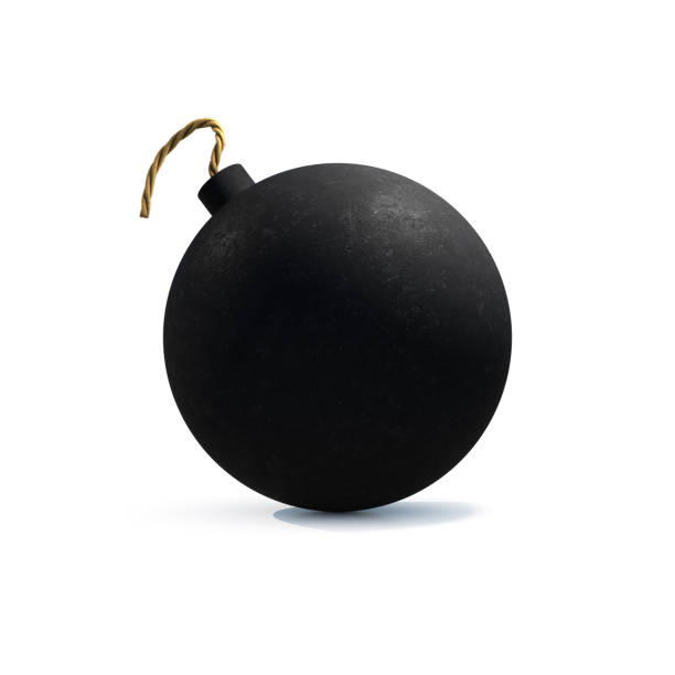 bomb Old cartoon style bomb on a white background. bomb stock pictures, royalty-free photos & images