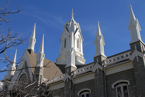 The Assembly Hall on Temple Square in Salt Lake City, Utah.