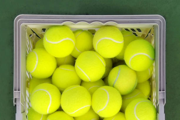 istock Tennis balls in basket 1307510372