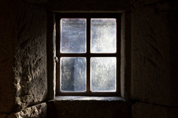 istock Old window and stone wall in water mill, Galicia Spain 1307511256