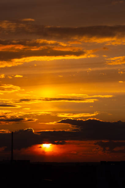istock Beautiful dramatic sunset in the city 1307524675