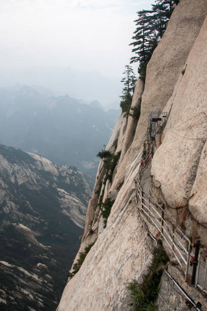 plank road Shanxi Huashan walking point of view stock pictures, royalty-free photos & images