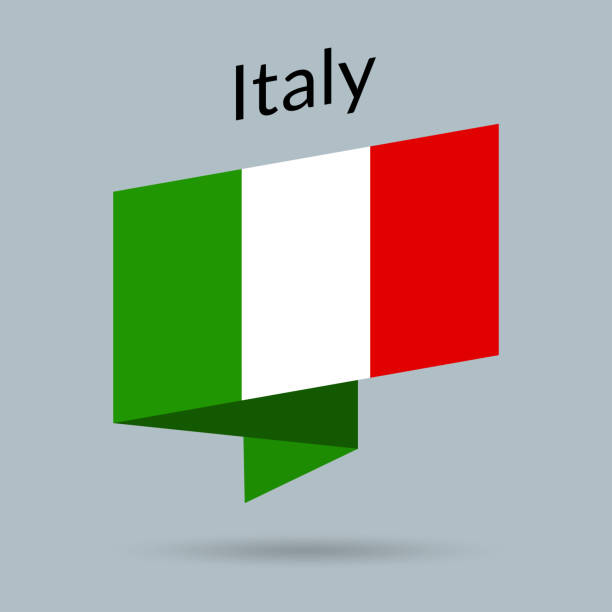 italien-flagge-symbol. italienisches nationalemblem im origami-stil. vektor-illustration. - banner origami ribbon green stock-grafiken, -clipart, -cartoons und -symbole