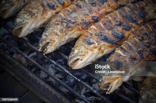 Fresh Grilled Fish Stock Photo - Download Image Now - Austria, Barbecue - Meal, Barbecue Grill