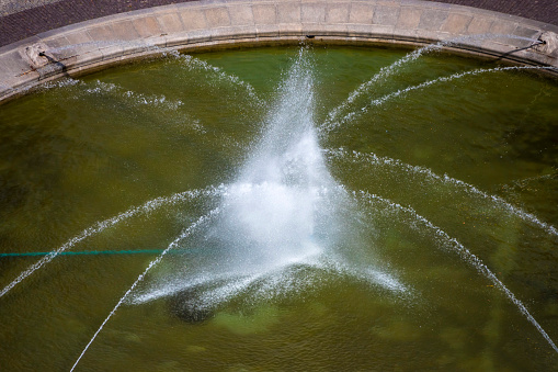 Duza Fountain in Palaca of Culture and Science Gardens, Warsaw - Poland