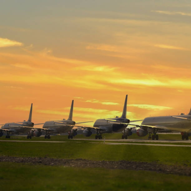 istock Grounded Airplane, Covid - 19 Corona Pandemic 1307533547