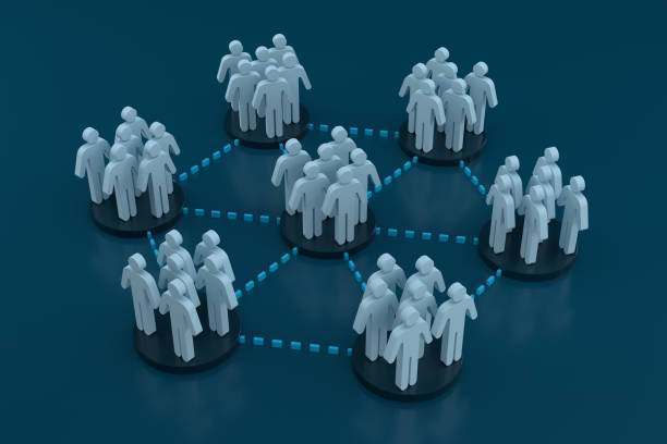 istock Pictogram People Network Connections. 3D rendering 1307534711