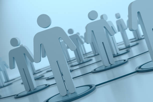 istock Pictogram People Network Connections. 3D rendering 1307534713