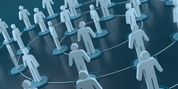 istock Pictogram People Network Connections. 3D rendering 1307534716