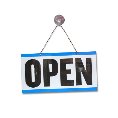 Open sign isolated