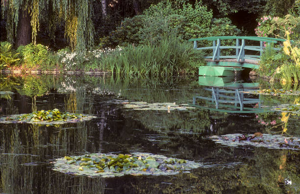 Claude Monet's Garden Claude Monet's Garden with water lily in Giverny giverny stock pictures, royalty-free photos & images