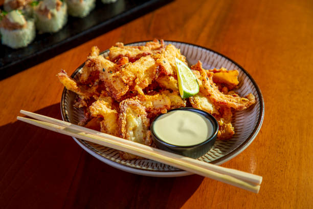 istock Tako octopus tempura served with spicy mayonnaise 1307540418