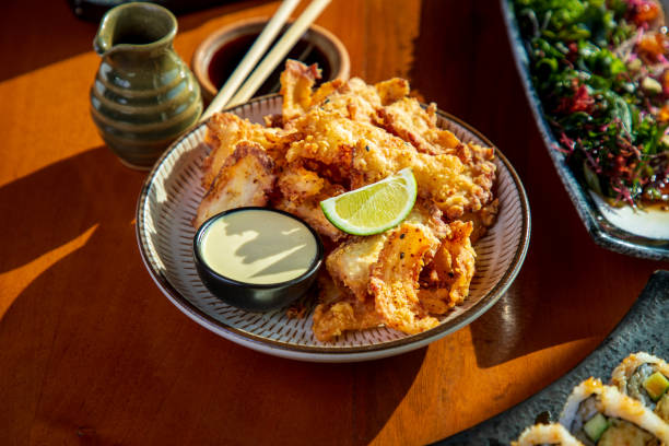 istock Tako octopus tempura served with spicy mayonnaise 1307540606