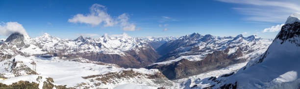 istock Panoramic View from Klein Matterhorn in the Swiss Alps 1307540732