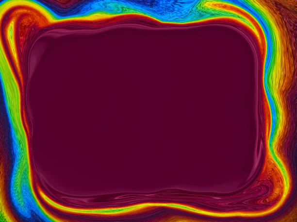 Abstract dark red color background with rainbow rectangular frame with rounded corners. Inkscapes. Vibrant banner. Modern art template. Copy space for text. Boring Bordeaux backdrop. Colorful card. fondo abstracto de color rojo oscuro con marco rectangular arco iris con esquinas redondeadas. paisajes de tinta. bandera vibrante. plantilla de arte moderno. copie el espacio para el texto. aburrido telón de fondo burdeos. tarjeta colorida.
