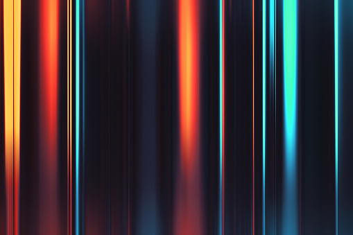 Abstract background texture with colorful glowing blurred lines over black background