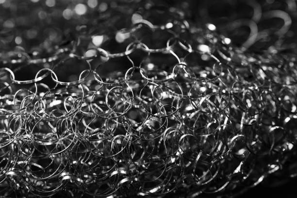 istock Abstract metal texture, surface of metal sponge closeup 1307548281
