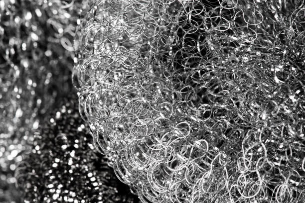 istock Abstract metal texture, surface of metal sponge closeup 1307548292
