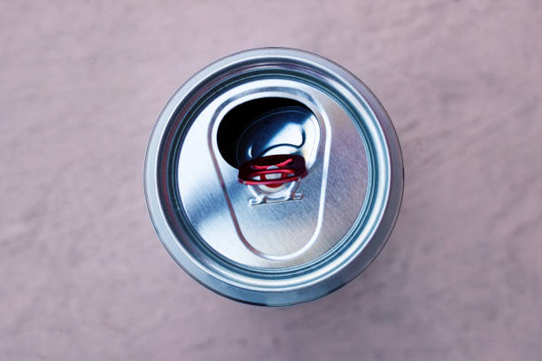 istock Tin can of beer closeup, top view 1307548388
